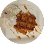 Best Belgium Waffle with Caramel Drizzle & Whipped Cream in Boston, MA